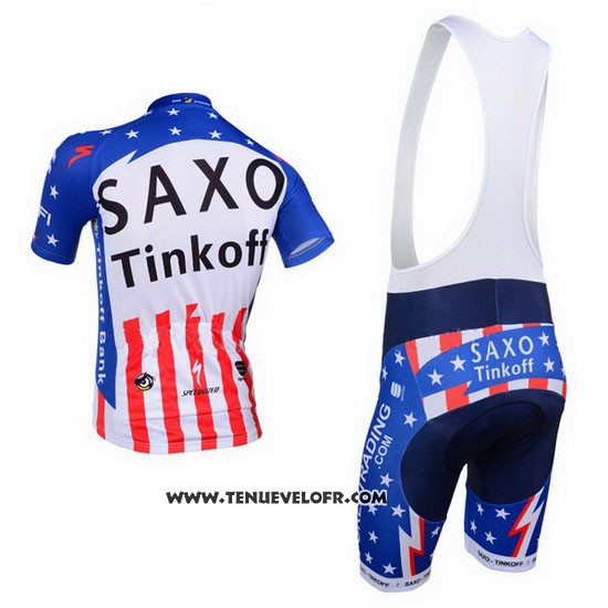 2013 Maillot Ciclismo Tinkoff Saxo Bank Champion Etats Unis Manches Courtes et Cuissard